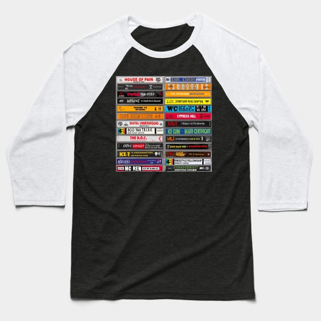 Hip Hop Tapes 90s Hip Hop Tees Baseball T-Shirt by HipHopTees